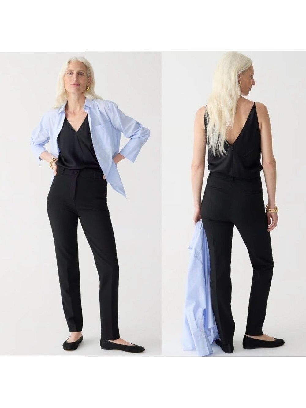 J.Crew black high rise cameron pants Sz 6 classy office professional business